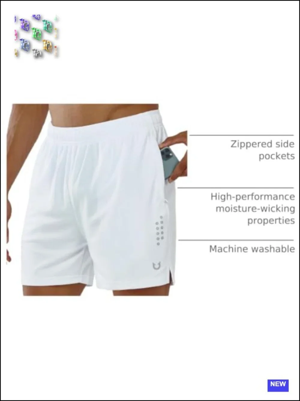 Men's Quick-Dry Athletic Shorts with Zippered Pockets